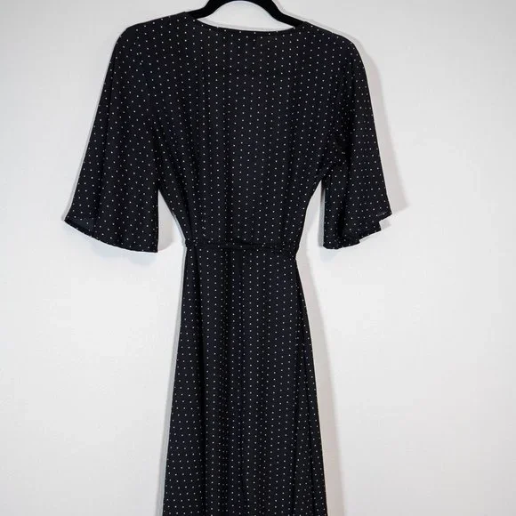 Lulu's Farah Black Print Midi Wrap Dress - Picture 9 of 15